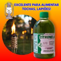 Kit Completo Óleo de Citronela 500ml + mini Lamparina de Brinde - Contra Mosquitos Jardim e Varanda