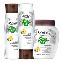 Kit Completo Óleo de Coco Shampoo Condicionador Creme de Tratamento Nutrição Skala