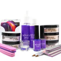 Kit completo p/ unhas de porcelana séven pó acrílico monomer