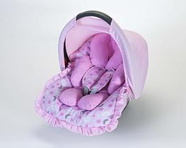 Kit Completo para Bebê Conforto Capa +Redutor Anatômico + Capota + Cinto ceu rosa