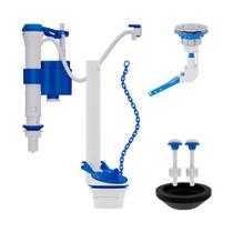 Kit Completo para Caixa Acoplada Blukit com Acionamento Superior Cromado