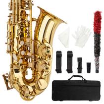 Kit Completo para Estudantes de Saxofone Alto Ktaxon em Brass Eb Kit Completo para Estudantes de Saxofone Alto Ktaxon em Brass Eb