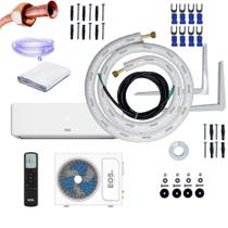 Kit Completo Para Instalação Ar-condicionado Split Inverter 9000 Btus Eos Master Comfort High Wall 3 Metros C/ Suporte