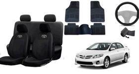 Kit Completo para Interior Corolla 08-13: Capa de Couro + Tapete + Capa de Volante Kit Completo para Interior Corolla 08-13: Capa de Couro + Tapete + Capa de Volante