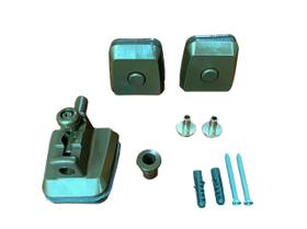 Kit Completo para Janela de Vidro Pivotante Vidro Alvenaria Polímero com Acabamento Eletrostático
