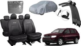 Kit Completo para Jeep Compass 2007-2010: Capa de Couro, Capa de Cobrir e Limpador de Parabrisa Kit Completo para Jeep Compass 2007-2010: Capa de Couro, Capa de Cobrir e Limpador de Parabrisa