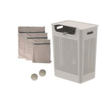 Kit Completo para Lavanderia Organizada Cesto de Roupas + Sacos para Lavagem + Esferas para Secagem Kit Completo para Lavanderia Organizada Cesto de Roupas + Sacos para Lavagem + Esferas para Secagem