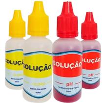 Kit Completo para Medir pH e Cloro da Piscina 4 Unidades Reagentes Vermelho de Fenol e Ortotolidina