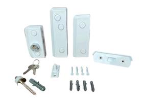 Kit Completo para Porta de Vidro Pivotante com Fechadura e Dobradiças Polímero com Acabamento Premium