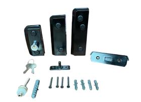 Kit Completo para Porta de Vidro Pivotante com Fechadura e Dobradiças Polímero com Acabamento Premium