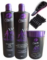 Kit completo para redução de frizz hidratação e nutrição nano tecnologia açai oil no frizz use me