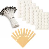 Kit Completo Pavio Velas Artesanais A2020 São Vitor 100 Pavios + 100 Adesivos + 25 Centralizadores Kit Completo Pavio Velas Artesanais A2020 São Vitor 100 Pavios + 100 Adesivos + 25 Centralizadores