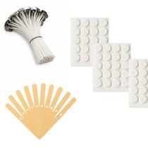 Kit Completo Pavio Velas Artesanais A2020 São Vitor 50 Pavios + 50 Adesivos + 25 Centralizadores Kit Completo Pavio Velas Artesanais A2020 São Vitor 50 Pavios + 50 Adesivos + 25 Centralizadores
