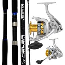 Kit Completo Pesca Pesqueiro Vara Helga 2,40 50lbs Molinete Ragnar Makis Kit Completo Pesca Pesqueiro Vara Helga 2,40 50lbs Molinete Ragnar Makis