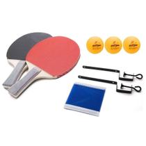 Kit Completo Ping Pong Tênis De Mesa Raquete Bolinha E Rede