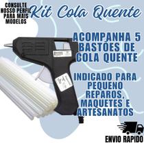 Kit Completo Pistola Cola Quente +Refil Festas Lembrancinha