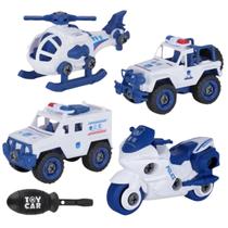 Kit Completo Policia 7 peças 4 Veiculos e 3 Acessorios Kit Completo Policia 7 peças 4 Veiculos e 3 Acessorios