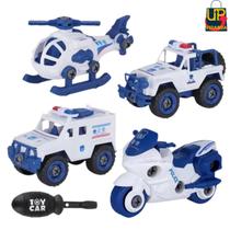 Kit Completo Policia 7 peças 4 Veiculos e 3 Acessorios Kit Completo Policia 7 peças 4 Veiculos e 3 Acessorios