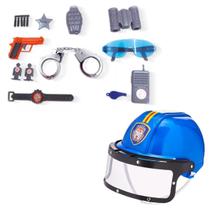 Kit Completo Policial Police Department C/ Acess. + Capacete Policial - Pica Pau