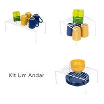 Kit completo Prateleira Organizador Armário Cesto e Suporte - Fiver