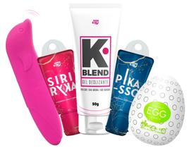 Kit Completo Produtos Eróticos Brinquedos Sexuais Casal com Vibrador Egg Masculino e Gel Lubrificante Íntimo