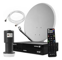 Kit Completo Receptor Elsys Satmax 5 Hd Livre Antena Parabolica 60cm