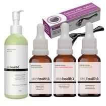 Kit Completo - Sabonete + 3 Seruns Faciais ( Despigmentante + Multi Despigmentante + Uniformizador )+ Dermaroller