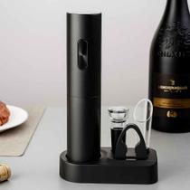 Kit Completo Saca Rolha 4 em 1 com Abridor Elétrico a Pilha Aerador e Rolha a Vácuo Presente Natal