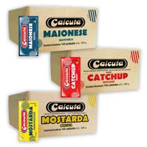 Kit Completo Sachês Mostarda Maionese e Catchup Calcuta Para Delivery e Lanchonetes 7g