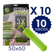 Kit Completo Sacos a Vácuo Bomba Organizador de Viagem Guarda Roupa Economize Espaço