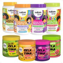 Kit Completo Salon Line Kids: 4 Cremes e 4 Gelatinas Melão, Maracujá, Uva e Melancia Kit Completo Salon Line Kids: 4 Cremes e 4 Gelatinas Melão, Maracujá, Uva e Melancia