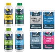 Kit Completo Saniclor Piscina Cloro Algicida Clarificante