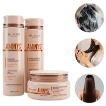Kit Completo Sh+Cond+Máscara Manutenção Cabelo Liso Pós Quimica Brilho Intenso 3Passos Nutrição Reposição de Massa Capilar Aminys-Blisse Profissional Kit Completo Sh+Cond+Máscara Manutenção Cabelo Liso Pós Quimica Brilho Intenso 3Passos Nutrição Reposição de Massa Capilar Aminys-Blisse Profissional