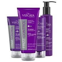 Kit Completo Shampoo 200ml + Condicionador 150ml + Máscara 150ml + Leave-in 200ml Frizz Control - Vizcaya