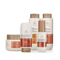 Kit Completo Shampoo Condicionador Máscara Creme de Pentear Óleo Capilar Cabelos Secos Lumina Natura