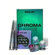 Kit Completo SHEGLAM Chroma Zone Maquiagem Multicromática com Glitter e Delineador Colorida Brilho Kit Completo SHEGLAM Chroma Zone Maquiagem Multicromática com Glitter e Delineador Colorida Brilho