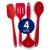 Kit Completo Silicone 10 pçs Espátula Colher Concha Escumadeira Cozinhar sem Riscar Panelas Kit Completo Silicone 10 pçs Espátula Colher Concha Escumadeira Cozinhar sem Riscar Panelas