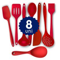 Kit Completo Silicone 10 pçs Espátula Colher Concha Escumadeira Cozinhar sem Riscar Panelas Kit Completo Silicone 10 pçs Espátula Colher Concha Escumadeira Cozinhar sem Riscar Panelas