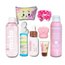 Kit Completo Skincare Cuidados Faciais Melu Hidrata Refrescante Pele