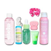 Kit Completo Skincare Cuidados Faciais Melu Hidrata Refrescante Pele