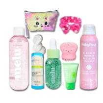 Kit Completo Skincare Cuidados Faciais Melu Hidrata Refrescante Pele