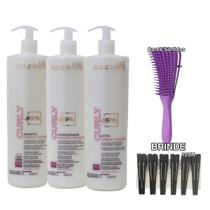 Kit completo spa curly soupleliss cabelos cacheados 3x1000ml - souple liss