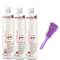 Kit completo spa curly soupleliss cabelos cacheados 3x300ml - souple liss