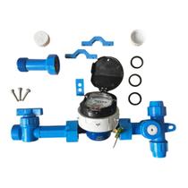 Kit Completo Suporte para Hidrômetro Unijato DN20 3/4 Novo Padrão SABESP