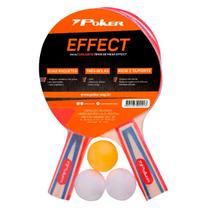 Kit Completo Tênis de Mesa Raquetes Bolas e Rede Effect Poker