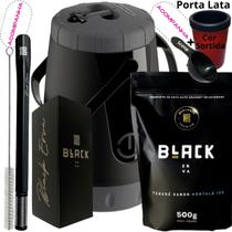 Kit Completo Tereré Black Erva Mate Garrafa térmica Unitermi Copo Inox Bomba Mola Inox QuadradaPreta Kit Completo Tereré Black Erva Mate Garrafa térmica Unitermi Copo Inox Bomba Mola Inox QuadradaPreta