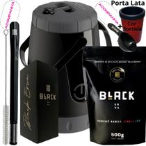 Kit Completo Tereré Black Erva Mate Garrafa térmica Unitermi Copo Inox Bomba Mola Inox QuadradaPreta Kit Completo Tereré Black Erva Mate Garrafa térmica Unitermi Copo Inox Bomba Mola Inox QuadradaPreta