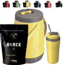 Kit Completo Tereré Garrafa Jarra Pávia Unitermi Copo Térmico Com Bomba Inox Erva Black ErvaMate Escolha