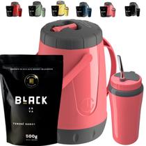 Kit Completo Tereré Garrafa Jarra Pávia Unitermi Copo Térmico Com Bomba Inox Erva Black ErvaMate Escolha