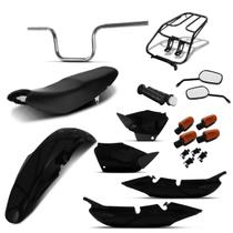Kit Completo Titan Preto 2000/04 (Kit Plástico / Banco / Guidão / Pisca / Manopla / Bagageiro / Retr